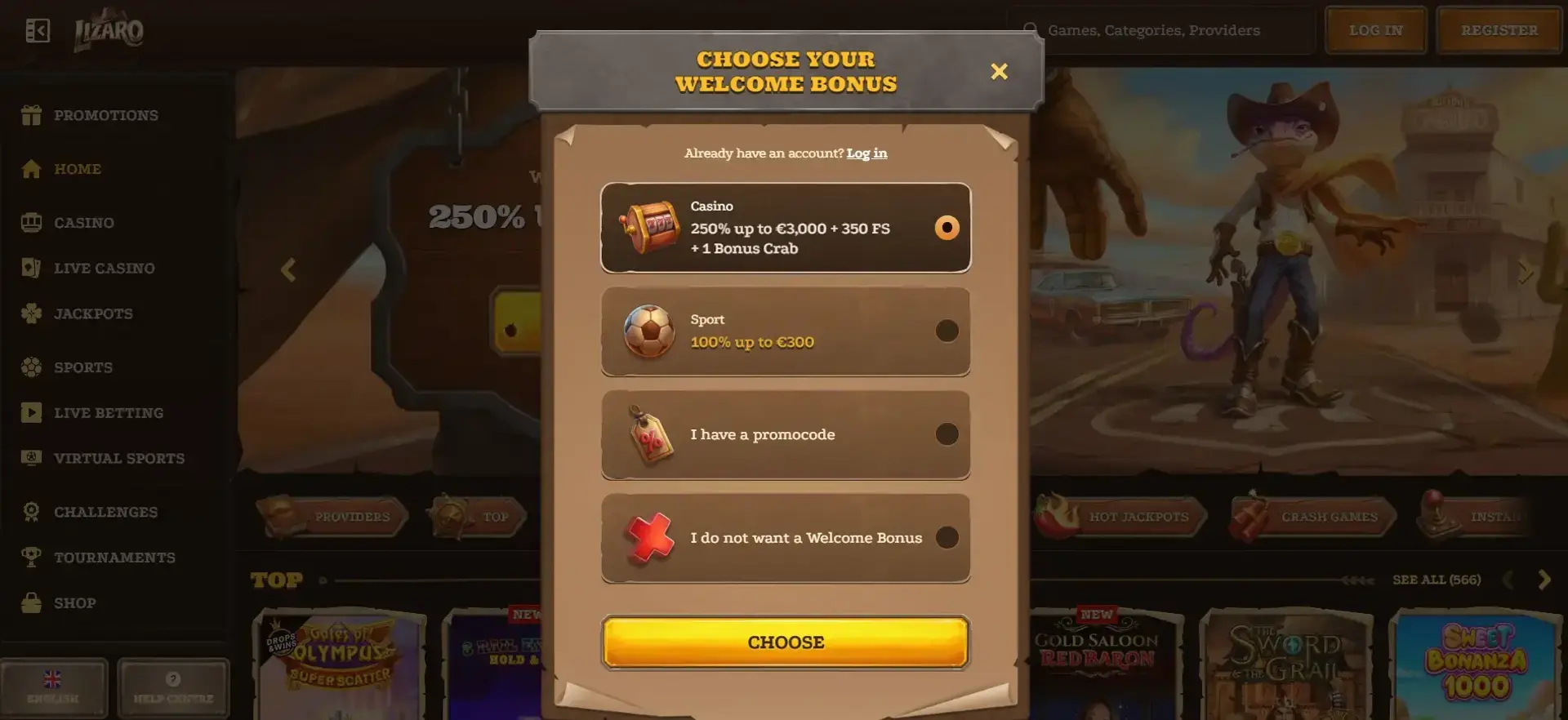 Experience Premier Online Gaming at Lizaro Casino image 2